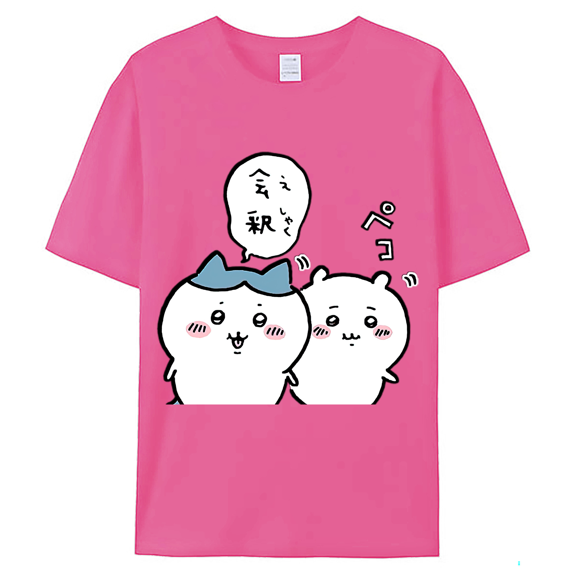 （画像用） ちいかわ ハチワレ Chii-kawa hachiware レディースカジュアルプリントTシャツ（綿100％）